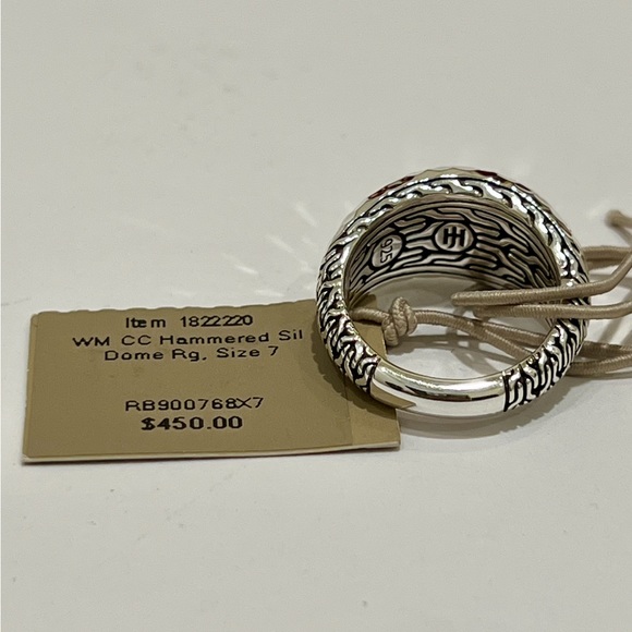 John Hardy Sterling Silver Classic Hammered Dome Ring Size 7 - Picture 4 of 4